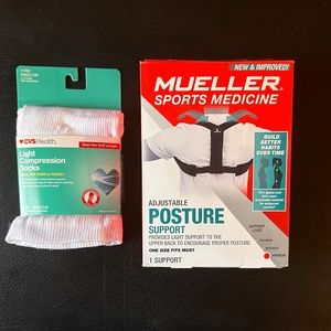 Mueller Posture Support & Light Compression Socks S/M Unisex NEW